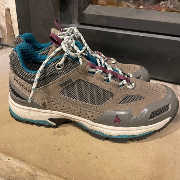 Vasque Breeze III AT Low GTX Hiking Shoes W Size 9M EU 40 RARE Gray Teal Purple - Picture 3 of 7
